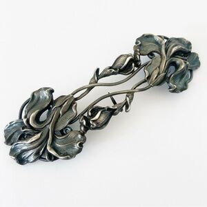 Art Nouveau William Kerr Sterling Silver floral antique buckle stunning!